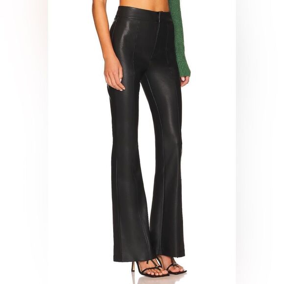 Blank NYC Black Faux Leather Flare Pants High Rise Vegan Leather Size 31 NWT - Picture 4 of 8
